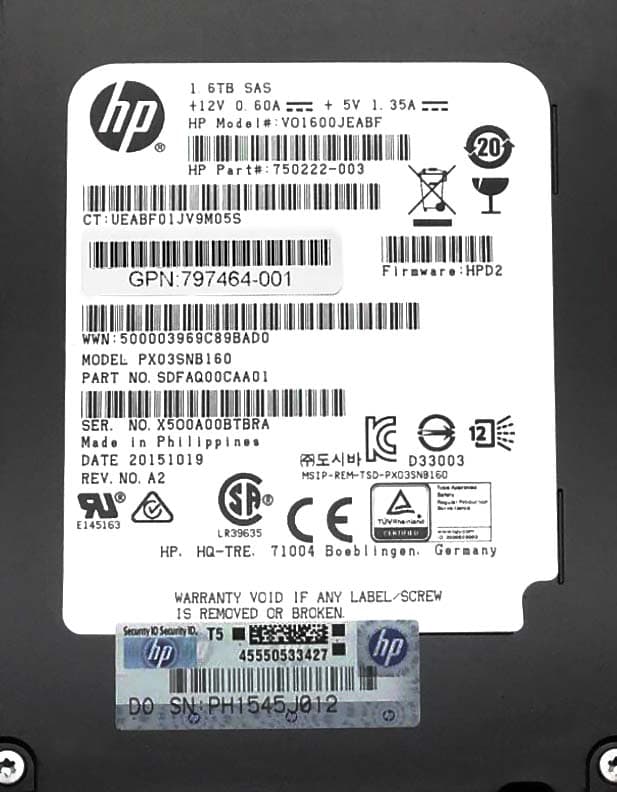 Жесткий диск HP 750222-003 1,6Tb  SAS 2,5" SSD