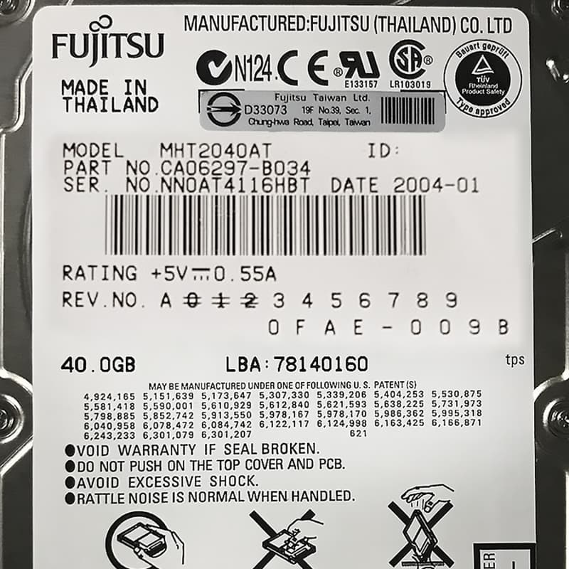 Жесткий диск Fujitsu CA06297-B034 40Gb 4200 IDE 2,5" HDD