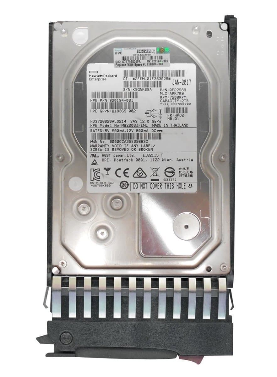 Жесткий диск HP 2Tb 7200 SAS 2.5" HDD 0F22989