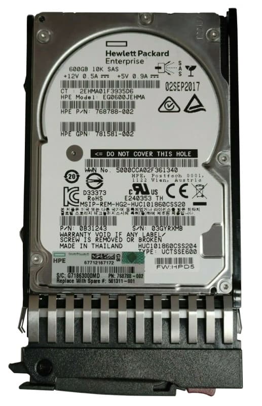 Жесткий диск HP J9F46A 600Gb 10k MSA SAS 2,5" HDD