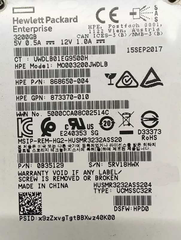 Жесткий диск HP 0B35129 3.2TB SAS 2,5" SSD