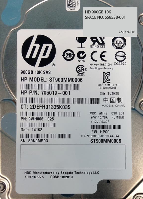Жесткий диск HP 658774-001 900Gb  SAS 2,5" HDD