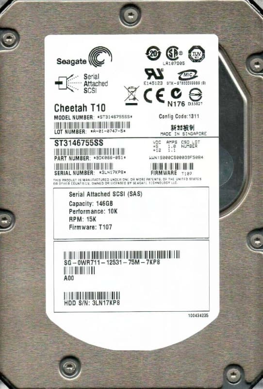 Жесткий диск Dell WR711 146Gb  SAS 3,5" HDD