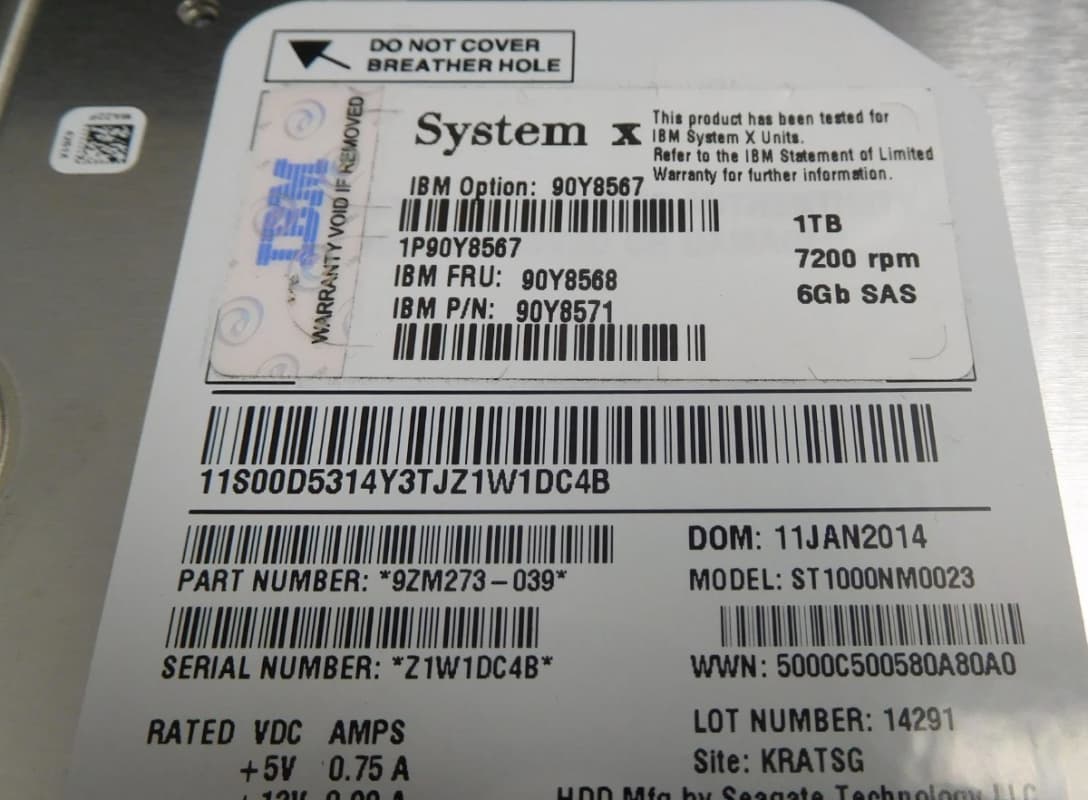 Жесткий диск IBM 9ZM273-039 1Tb  SAS 3,5" HDD