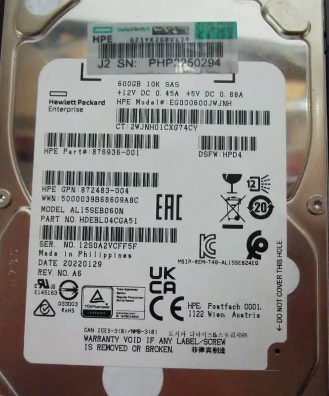 Жесткий диск HP 876936-001 600Gb SAS 2,5" HDD