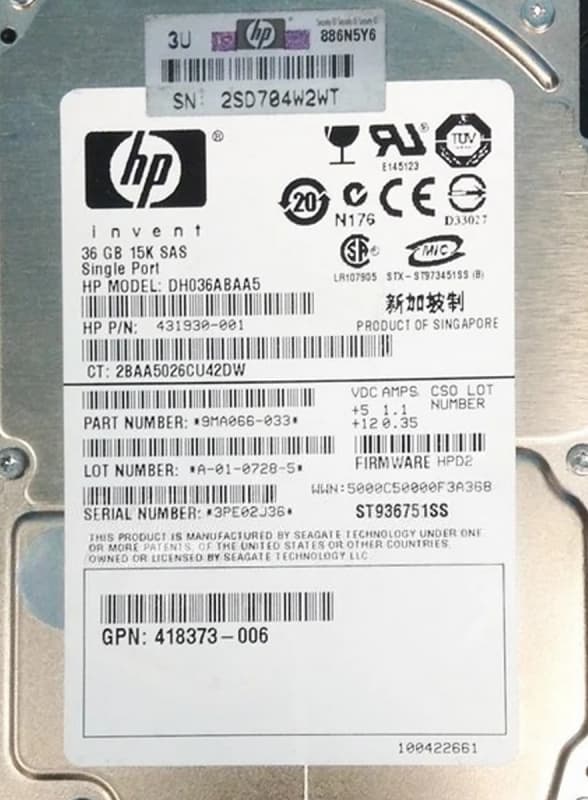 Жесткий диск HP 418373-006 36Gb  SAS 2,5" HDD