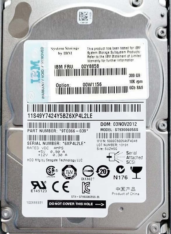 Жесткий диск IBM 00W1156 300Gb  SAS 2,5" HDD