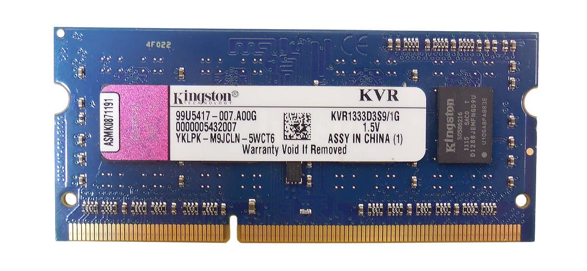 Оперативная память Kingston DDRIII 1Gb KVR1333D3S9/1G