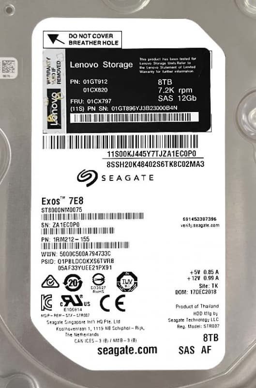 Жесткий диск Lenovo 01CX797 8Tb 7200 SAS 3,5" HDD