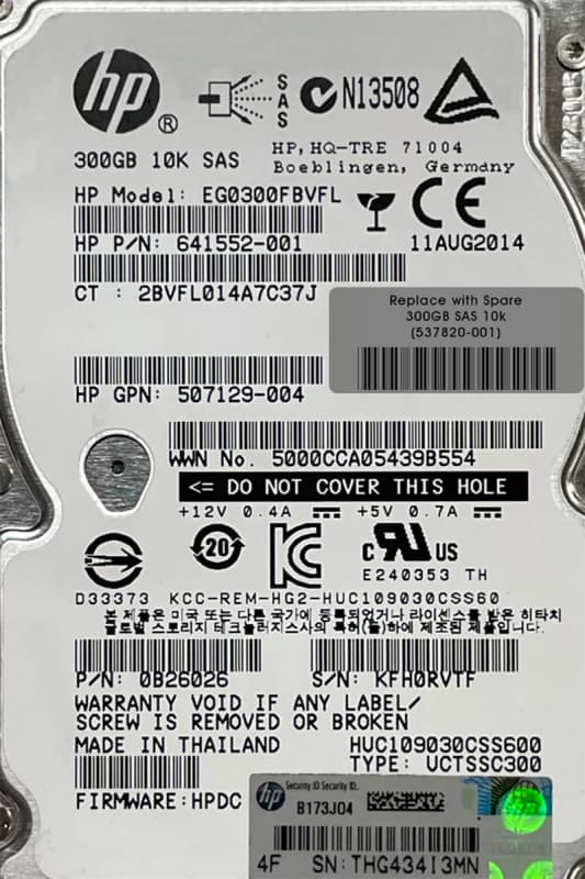 Жесткий диск HP 537820-001 300Gb 10000 SAS 2,5" HDD