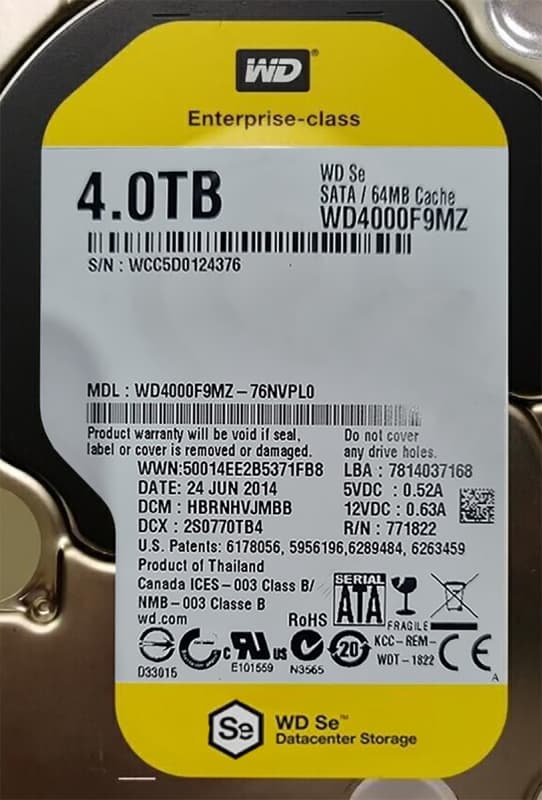 Жесткий диск Western Digital WD4000F9MZ 4Tb 7200 SATAIII 3.5" HDD