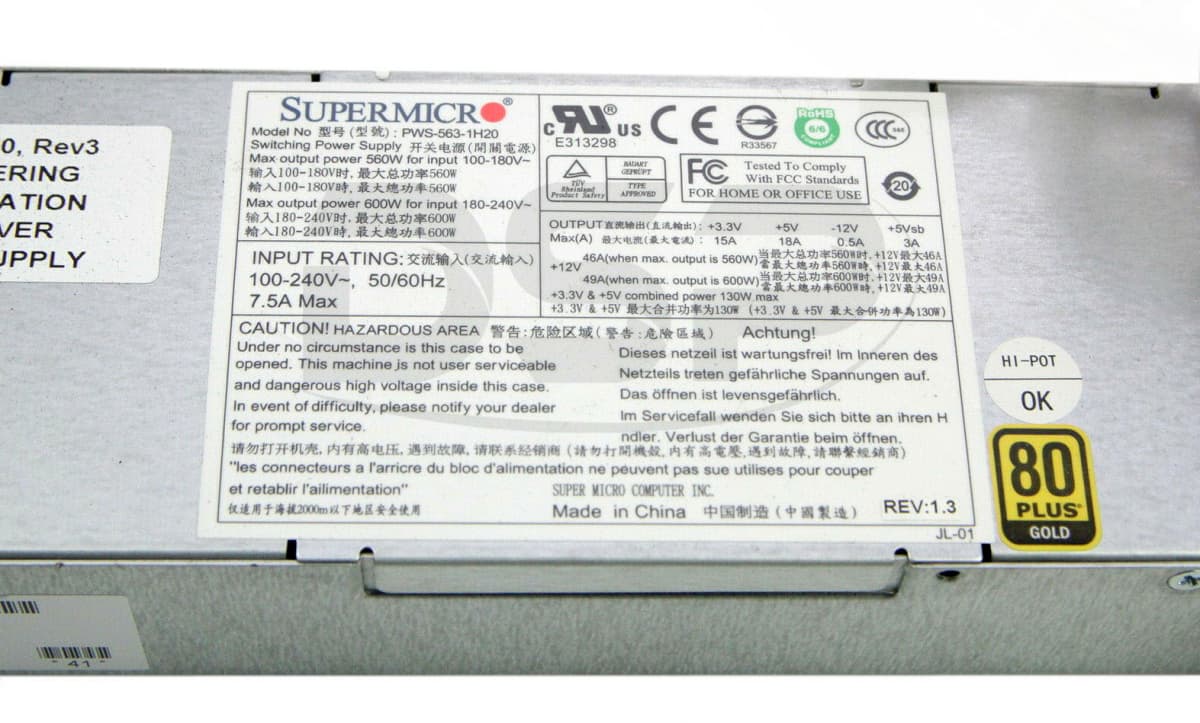 Блок Питания SuperMicro PWS-563-1H24 560W