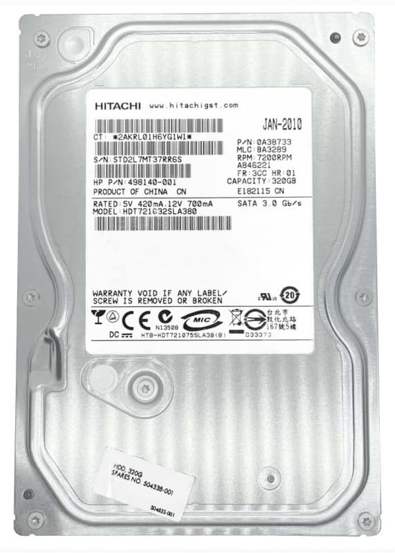 Жесткий диск HP 504338-001 320Gb 7200 SATAII 3,5" HDD