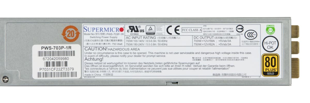 Резервный Блок Питания SuperMicro 672042059980 750W