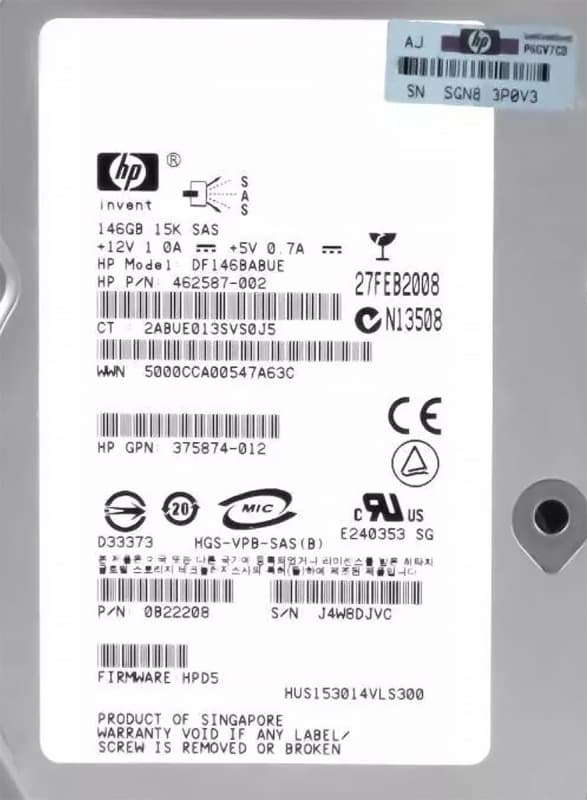 Жесткий диск HP 0B22208 146Gb  SAS 3,5" HDD