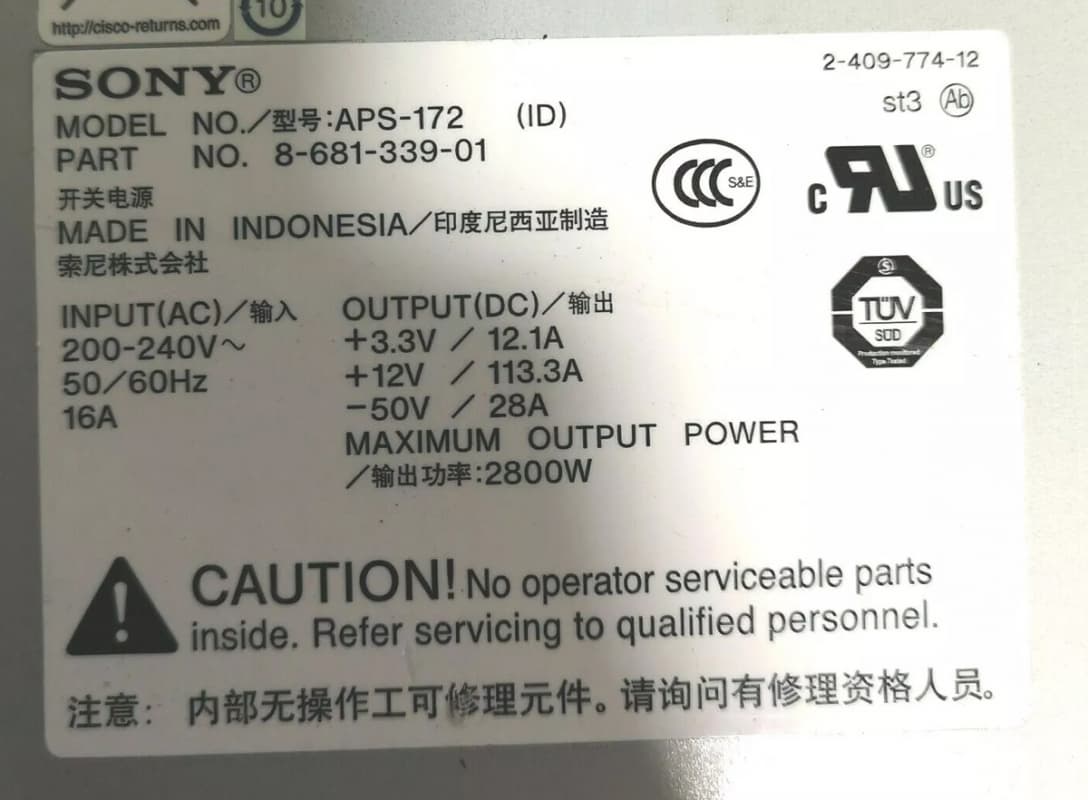 Блок Питания Cisco 8-681-339-01 2800W