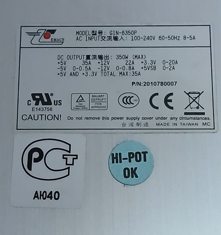 Резервный Блок Питания Emacs 2010780007 350W