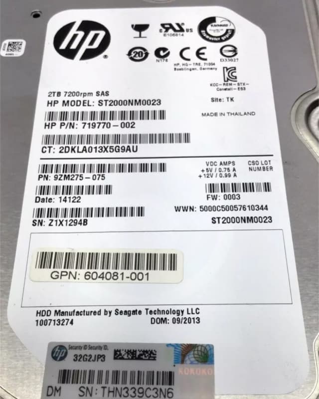 Жесткий диск HP 719770-002 2Tb  SAS 3,5" HDD