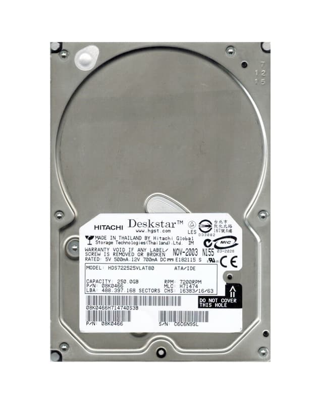Жесткий диск Hitachi 08K0466 250Gb 7200 IDE 3.5" HDD