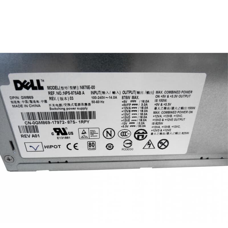 Резервный Блок Питания Dell GM869 875W