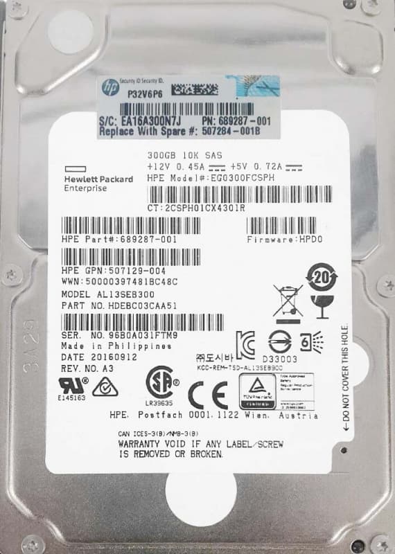 Жесткий диск HP EG0300FCSPH 300Gb 10000 SAS 2,5" HDD