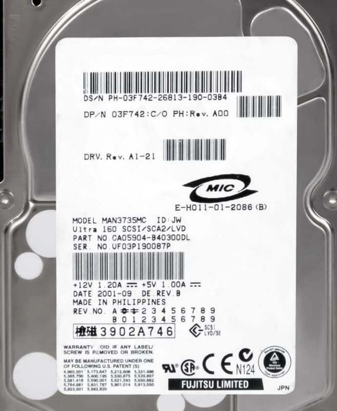 Жесткий диск Dell 3F742 73Gb  U160SCSI 3.5" HDD