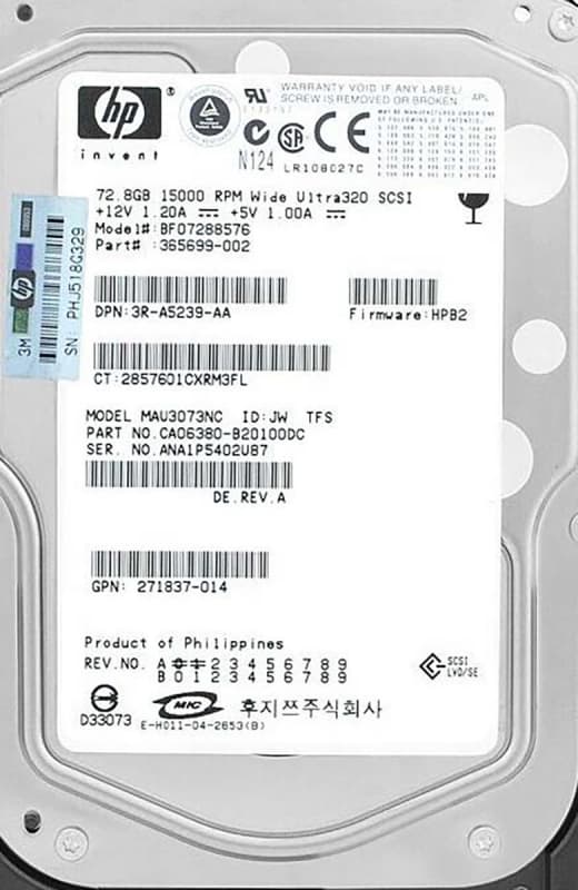 Жесткий диск HP CA06380-B20100DC 72,8Gb  U320SCSI 3.5" HDD