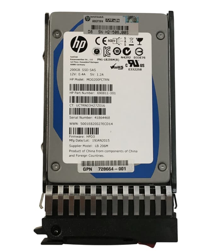 Жесткий Диск HP 728664-001 200Gb SAS 2.5" SSD
