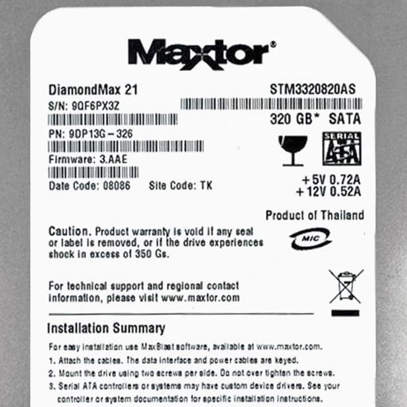 Жесткий Диск Maxtor STM3320820AS 320Gb SATAII 3,5" HDD