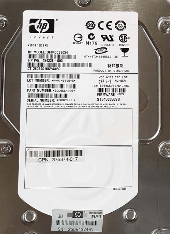 Жесткий диск HP 454228-003 450Gb  SAS 3,5" HDD