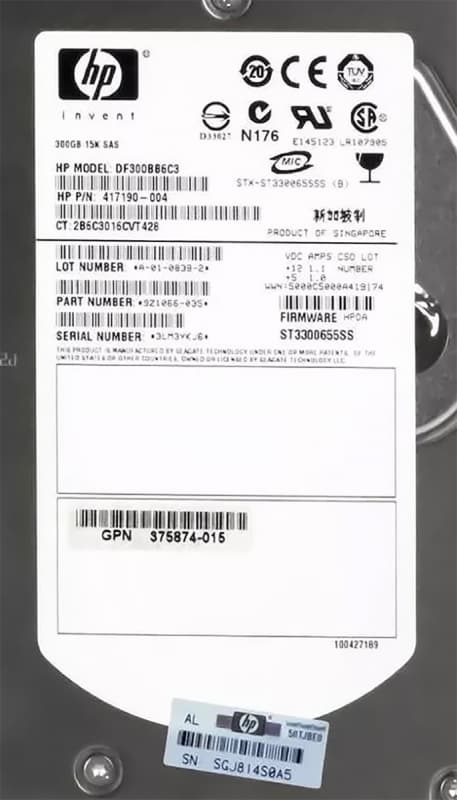Жесткий диск HP 417190-004 300Gb  SAS 3,5" HDD