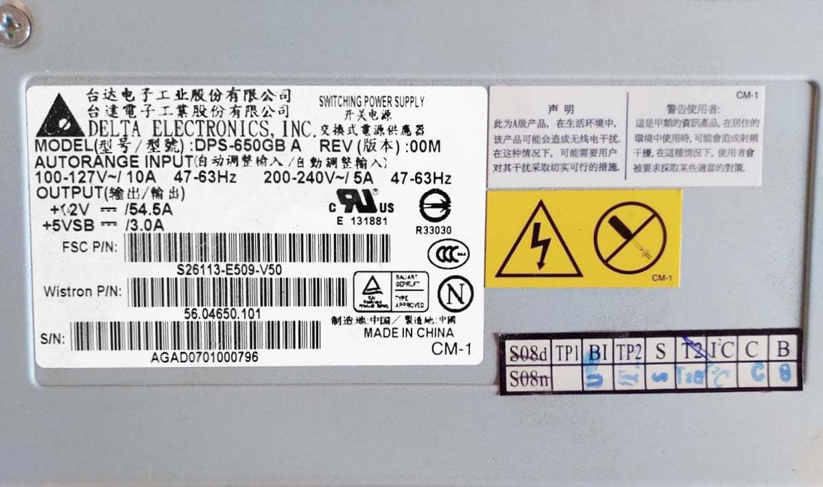 Резервный Блок Питания Fujitsu 56.04650.101 650W