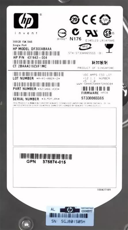 Жесткий диск HP DF300ABAAA 300Gb  SAS 3,5" HDD