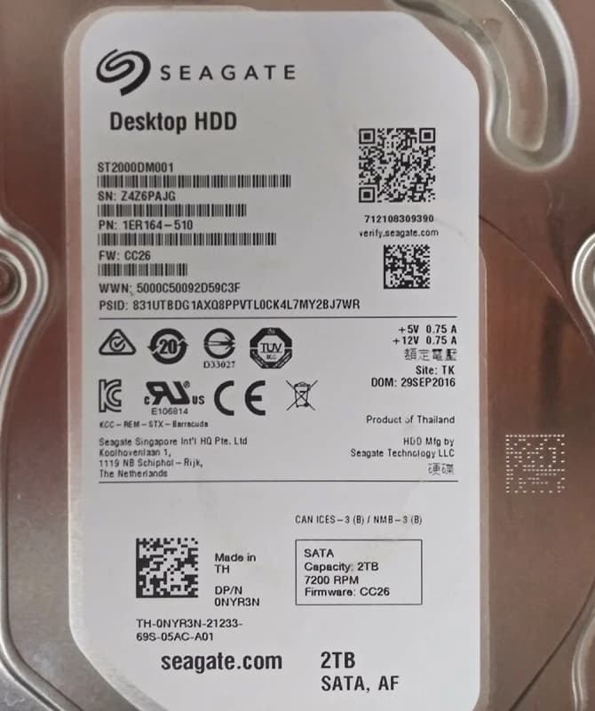 Жесткий диск Dell 0NYR3N 2Tb 7200 SATAIII 3.5" HDD