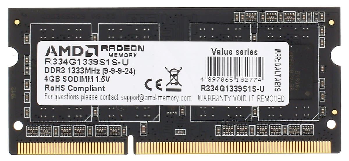 Оперативная память AMD DDRIII 4Gb R334G1339S1S-U