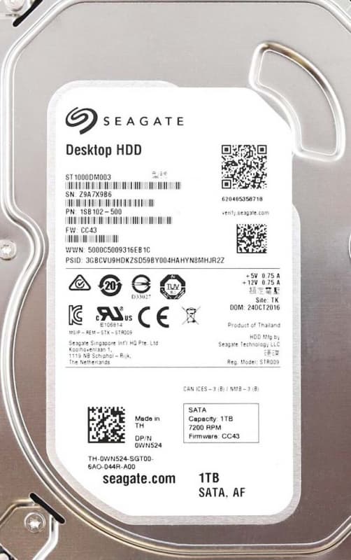 Жесткий диск Dell WN524 1Tb 7200 SATAIII 3,5" HDD