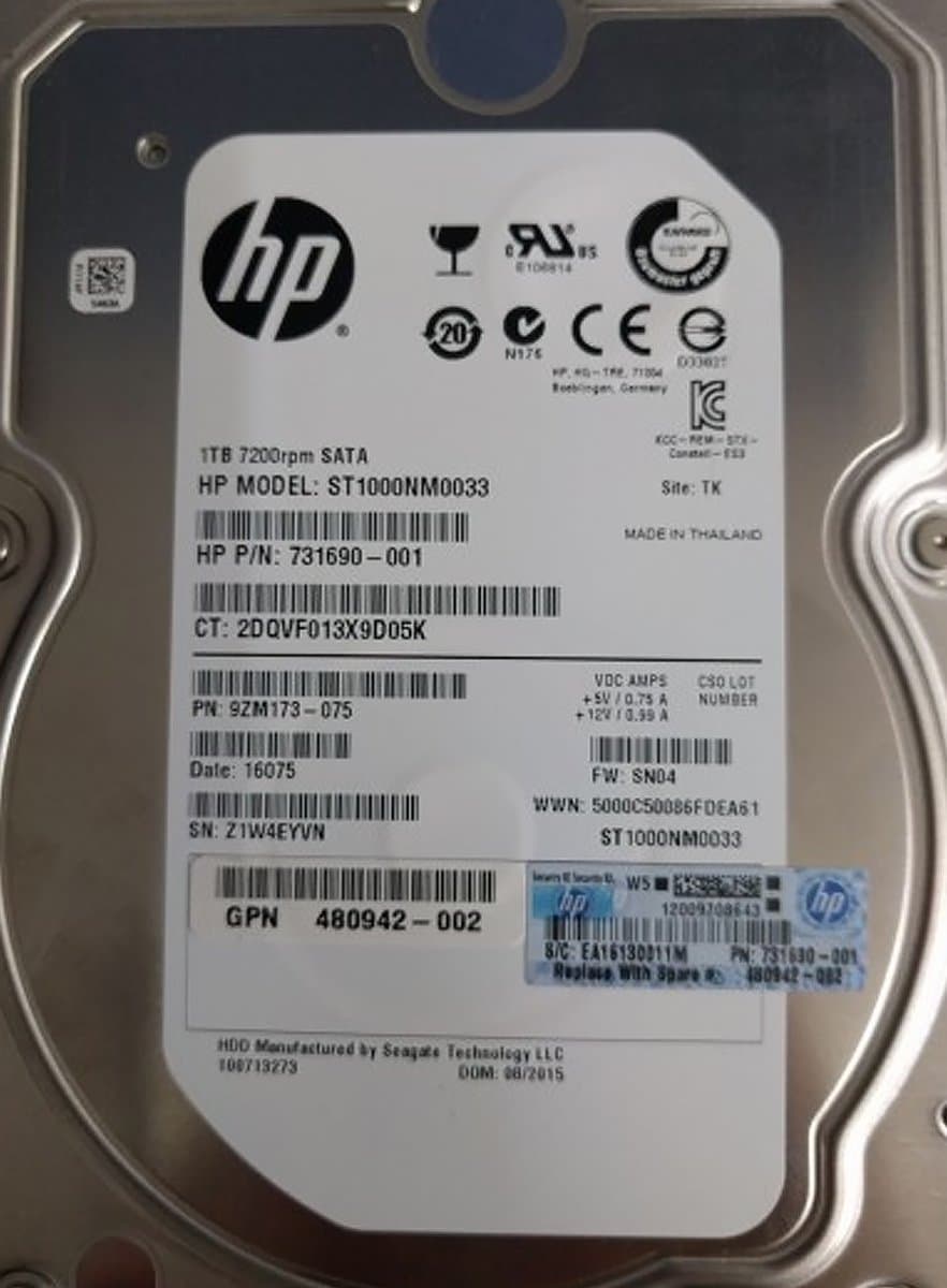 Жесткий диск HP 1Tb 7200 SATAII 3.5" HDD