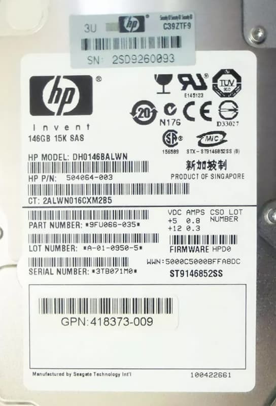 Жесткий диск HP DH0146BALWN 146Gb  SAS 2,5" HDD