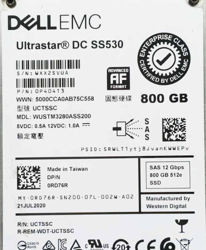 Жесткий диск Dell RD76R 800GB SAS 2,5" SSD