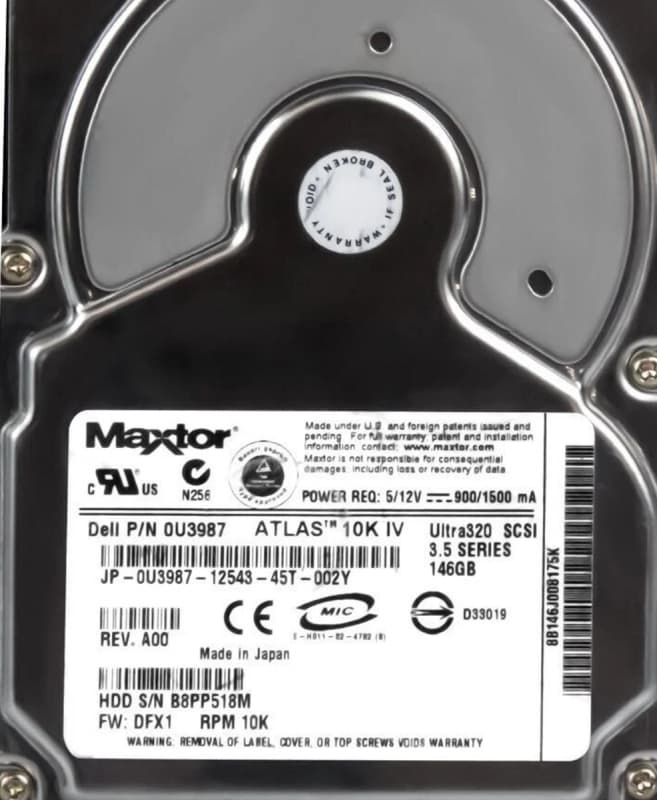 Жесткий диск Dell 0U3987 146Gb  U320SCSI 3.5" HDD