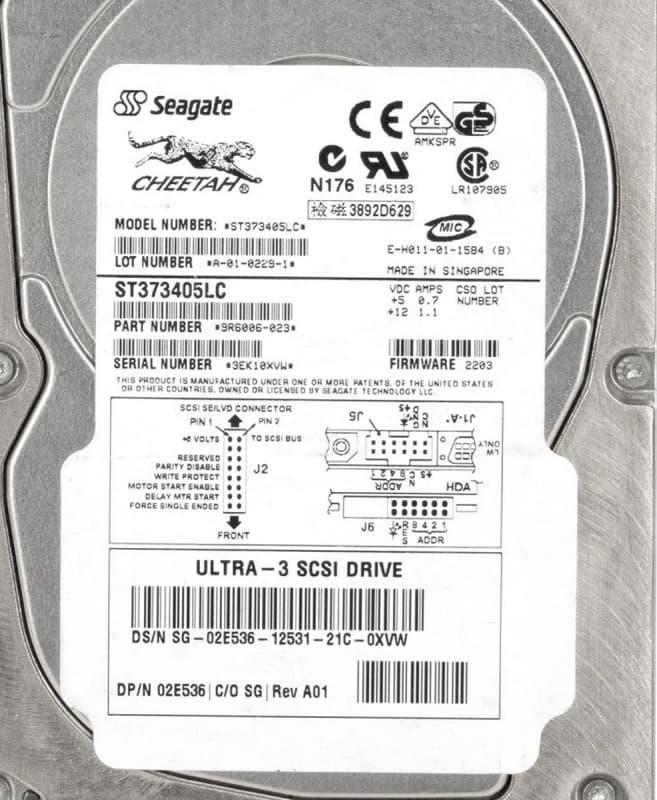 Жесткий диск Dell 2E536 73,4Gb  U160SCSI 3.5" HDD