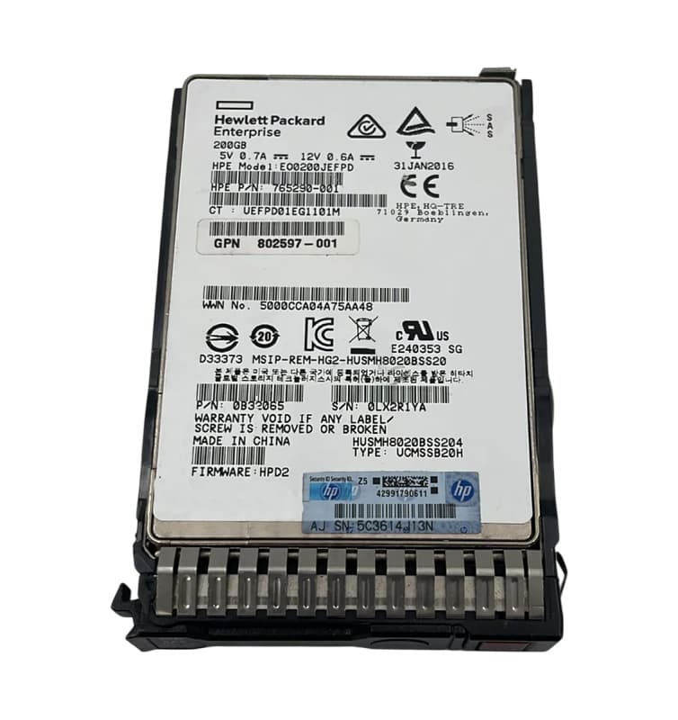 Жесткий диск HP 802597-001 200Gb  SAS 2,5" SSD