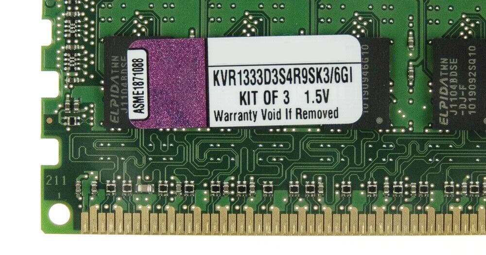 Оперативная память Kingston KVR1333D3S4R9SK3/6GI DDRIII 6Gb