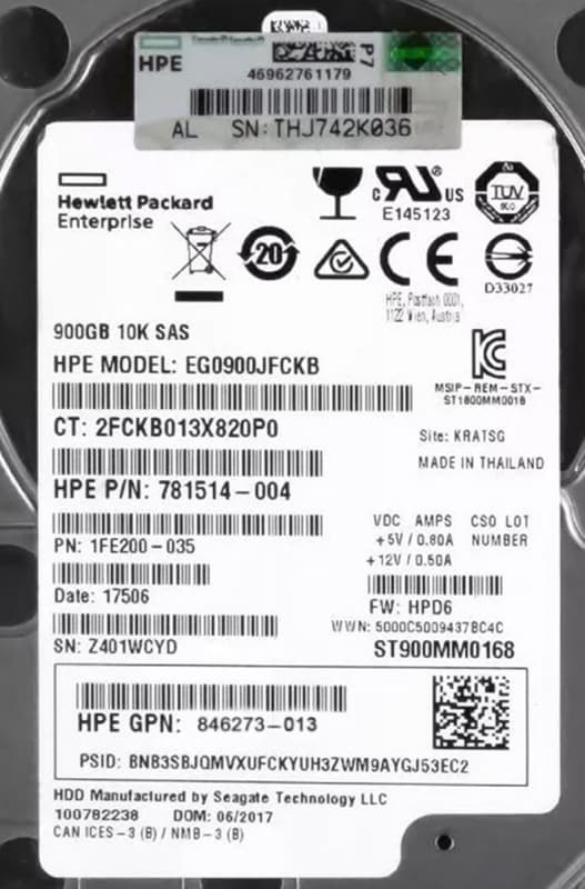 Жесткий диск HP 1FE200-035 900Gb 10000 SAS 2,5" HDD