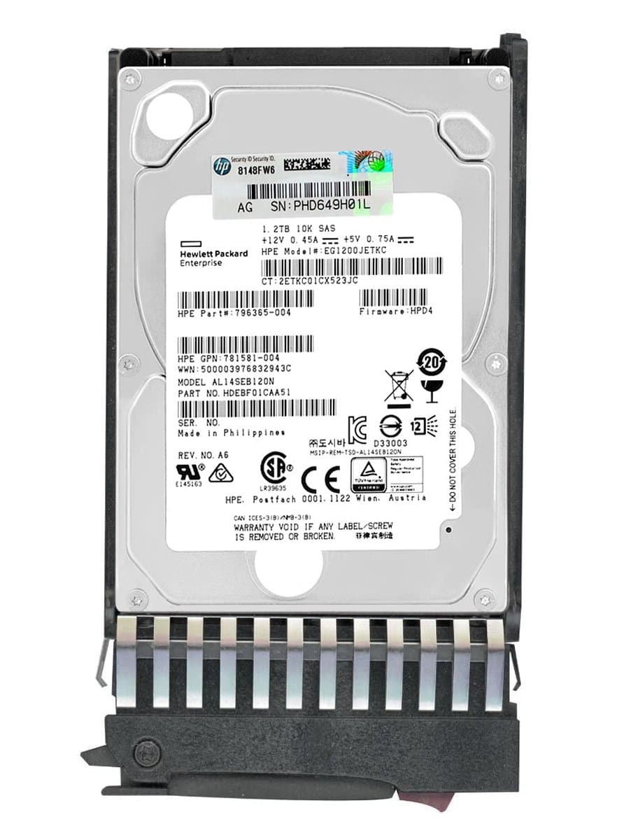 Жесткий диск HP 1,2Tb 10000 SAS 2.5" HDD HDEBF01CAA51
