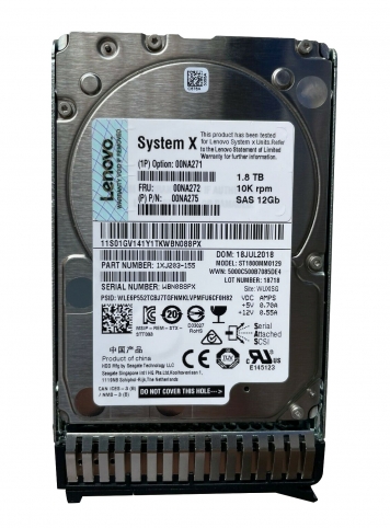 Жесткий диск Lenovo 00NA275 1,8Tb 10000 SAS 2,5" HDD