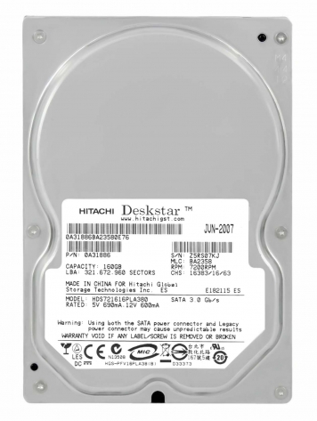 Жесткий диск Hitachi 0Y30006 164Gb  SATAII 3,5" HDD