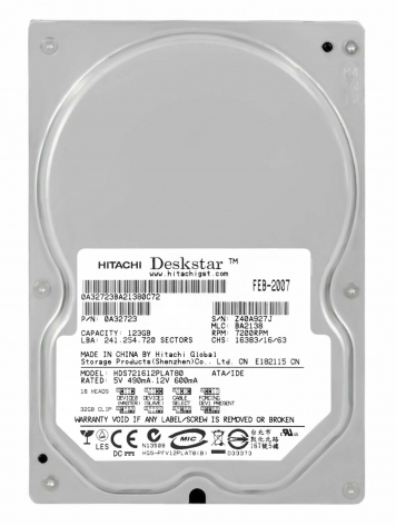 Жесткий диск Hitachi 0A32723 123Gb 7200 IDE 3.5" HDD