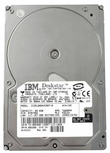 Жесткий диск IBM 07N7802 60Gb 7200 IDE 3.5" HDD