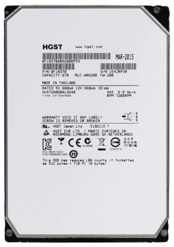 Жесткий диск Hitachi HUS726060ALS640 6Tb  SAS 3,5" HDD